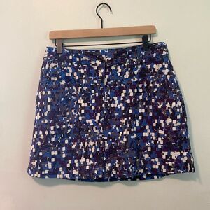 Slazenger Blue & Black Geometric Print Mini Golf Skirt with Shorts Size 6